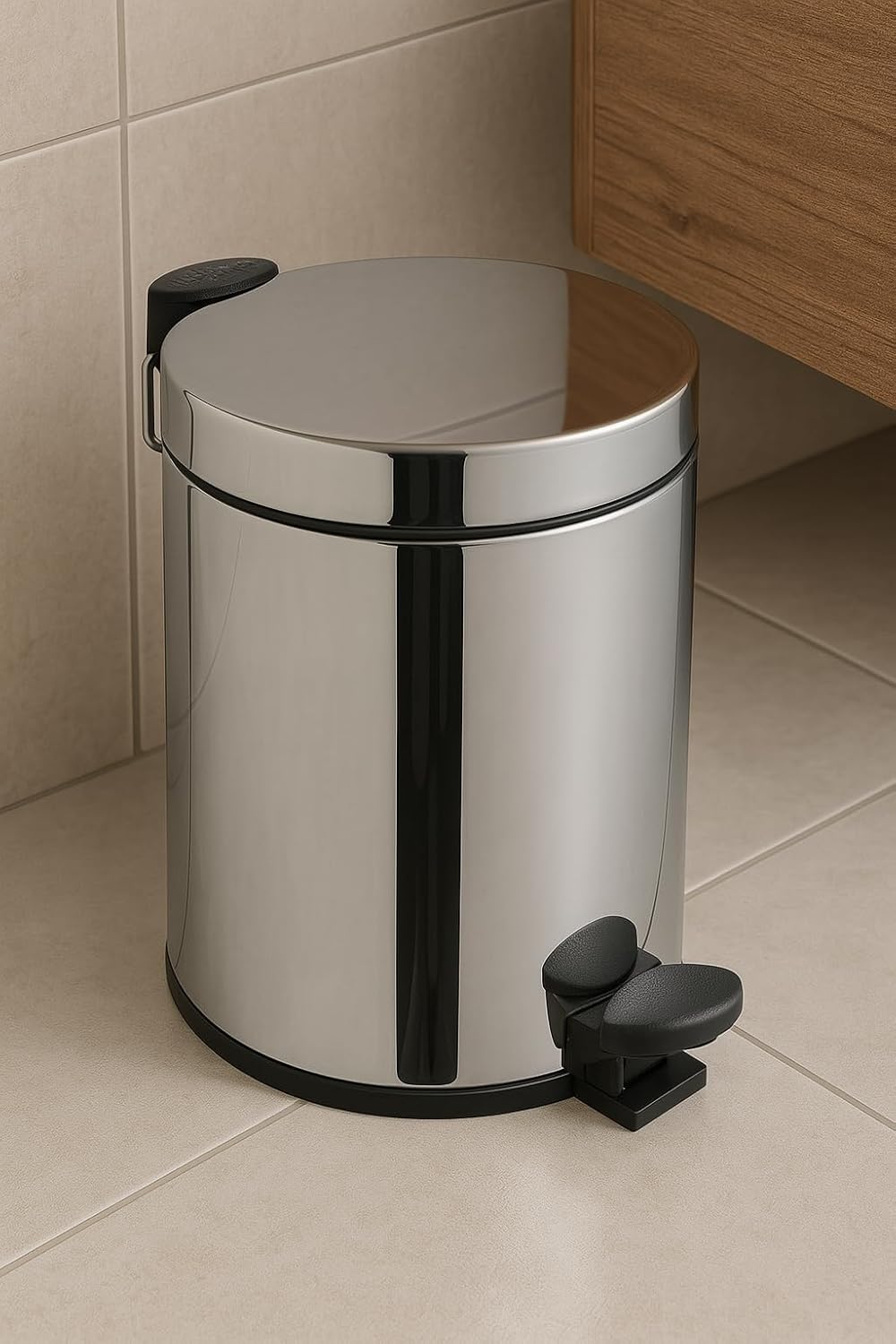 Arkitekta A44012 Çöp Kovası, Yavaş Kapanır, 4,5 L, Parlak Paslanmaz Çelik