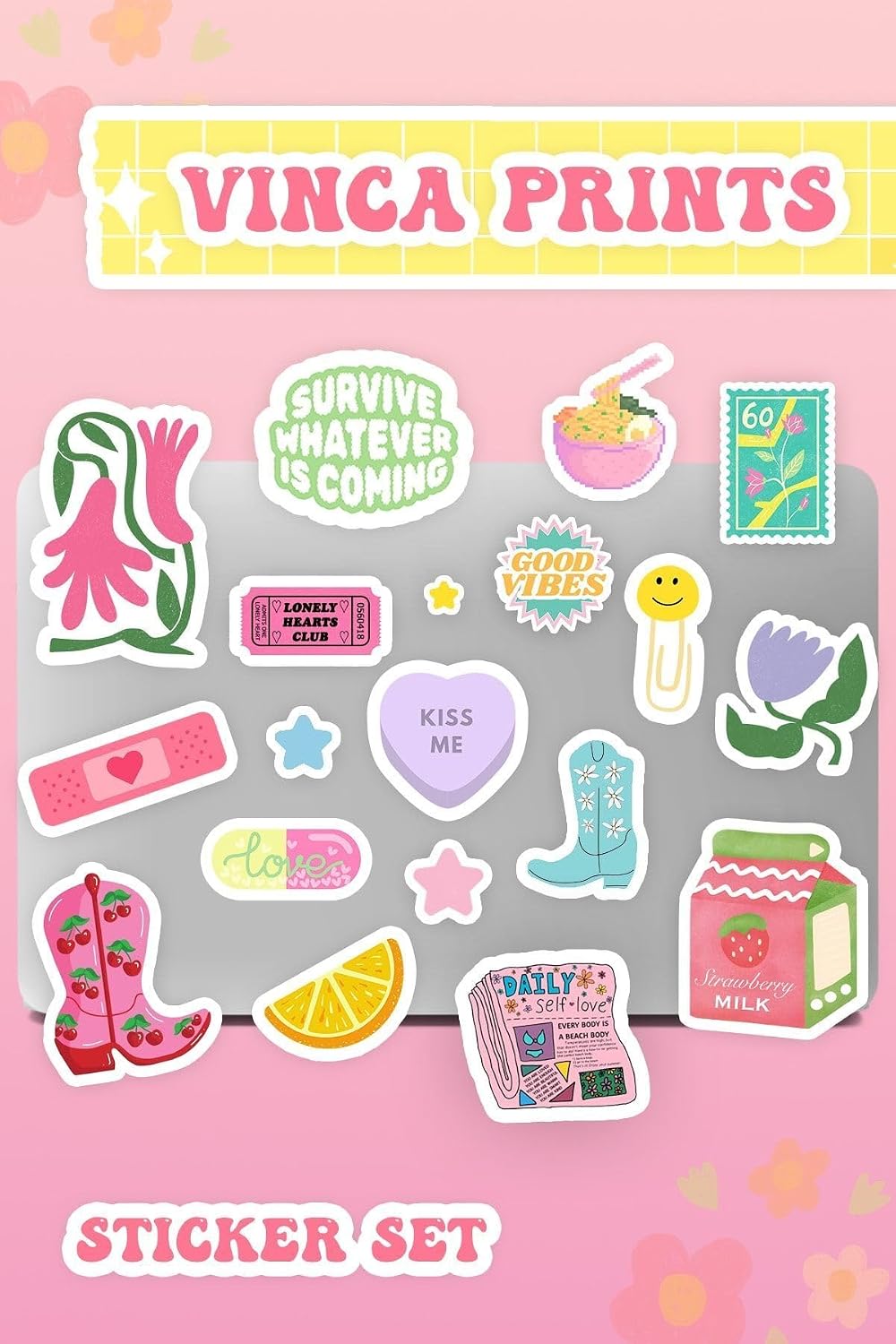 Laptop Sticker Seti 19 Adet Sticker Macbook Notebook Tablet Telefon Ajanda Defter Sticker Seti