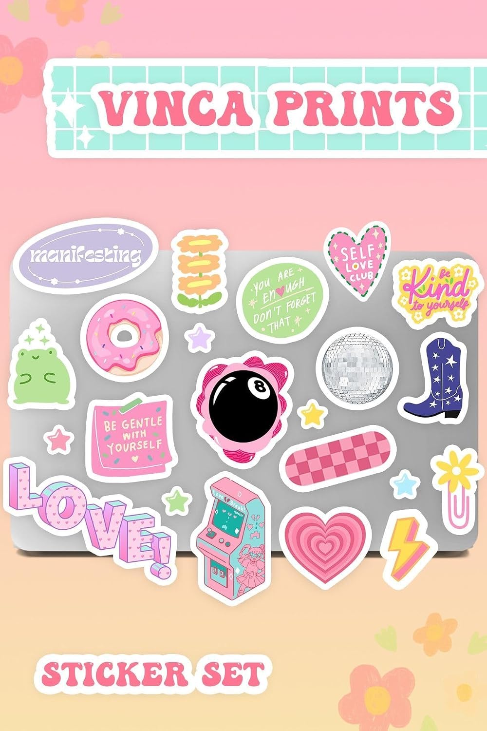 Laptop Sticker Seti 22 Adet Sticker Macbook Notebook Tablet Telefon Ajanda Defter Sticker Seti