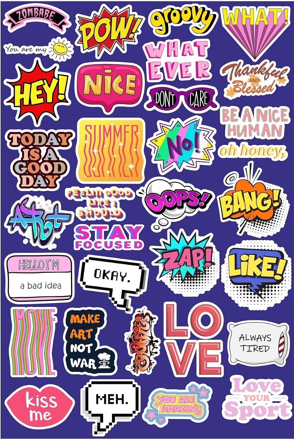 Funny Eğlenceli Ifadeler Seri 4 Sticker Telefon Laptop Notebook Tablet Defter Matara Stiker Etiket