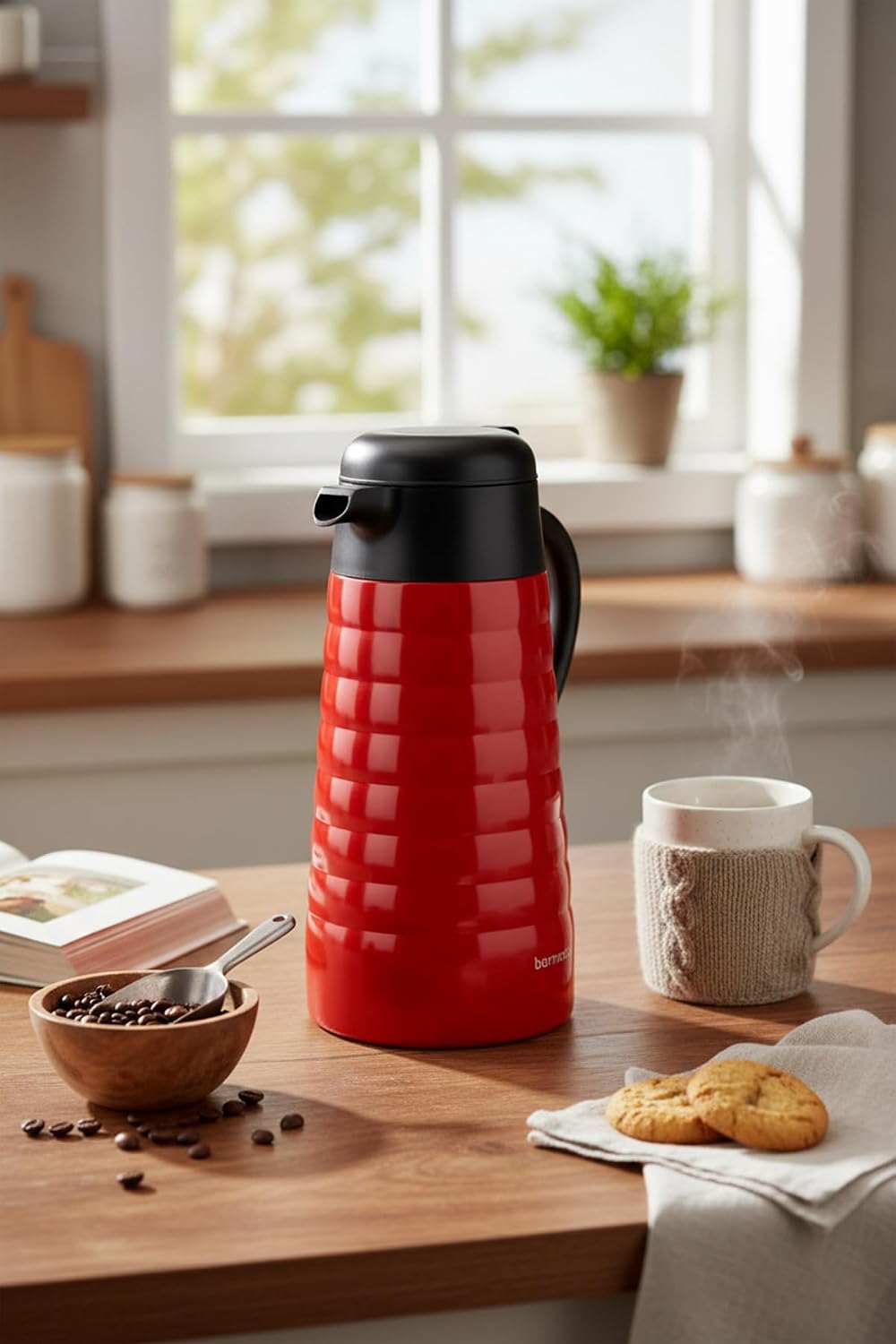 Nora 2 Litre Çelik Termos Kırmızı