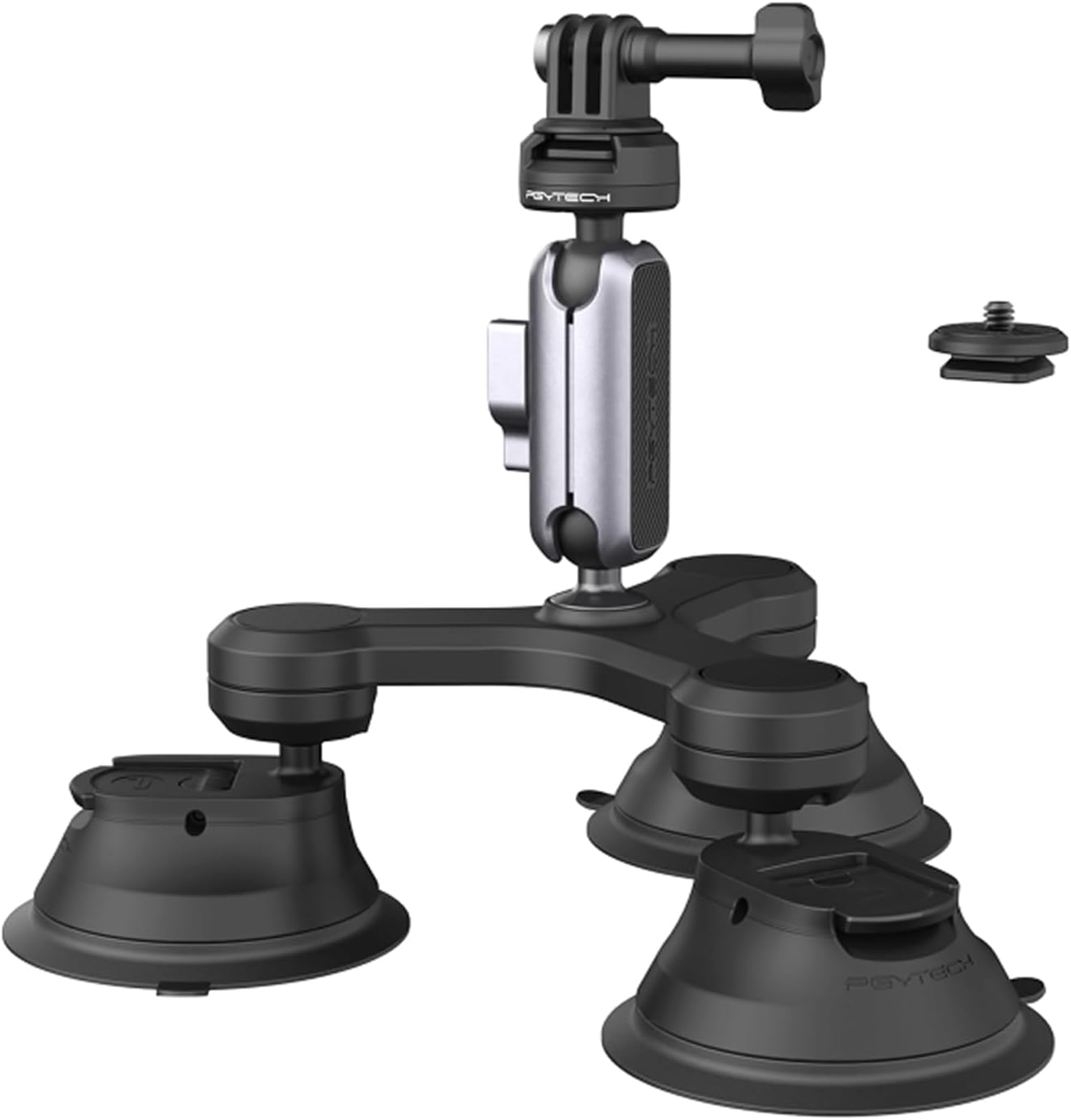 Hero 13/12 için CapLock üçlü vantuz tutucu, DJI Osmo 360/Action 6/Pocket 4/3 için, 1/4"-20 dişli adaptörlü, Insta360 Ace Pro 2/X5/ONE RS için aksiyon kamerası