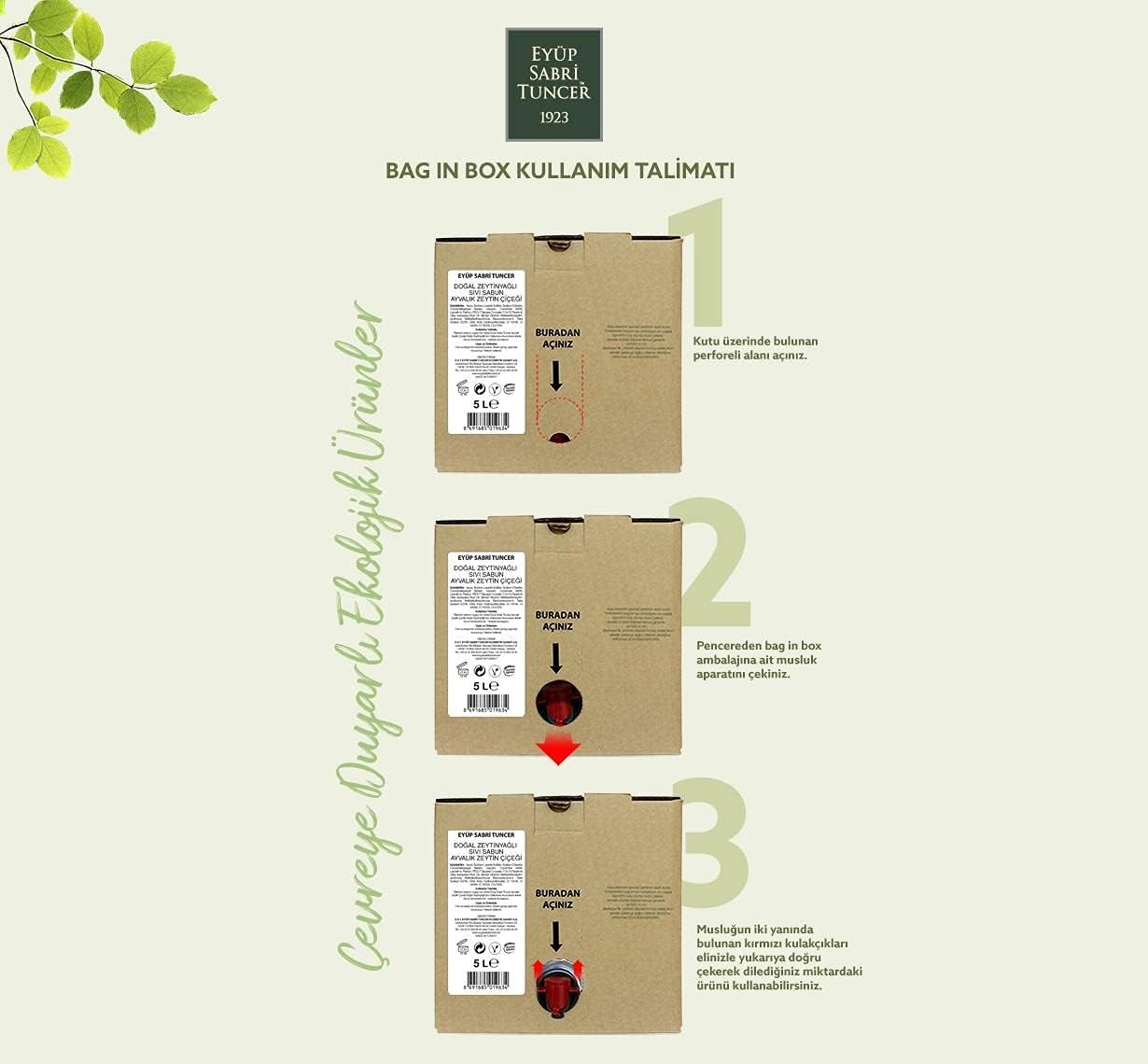 Eyüp Sabri Tuncer Doğal ZeytinYağlı Sıvı Sabun Ayvalık Zeytin Çiçeği 5 Lt Bag In Box Endüstriyel