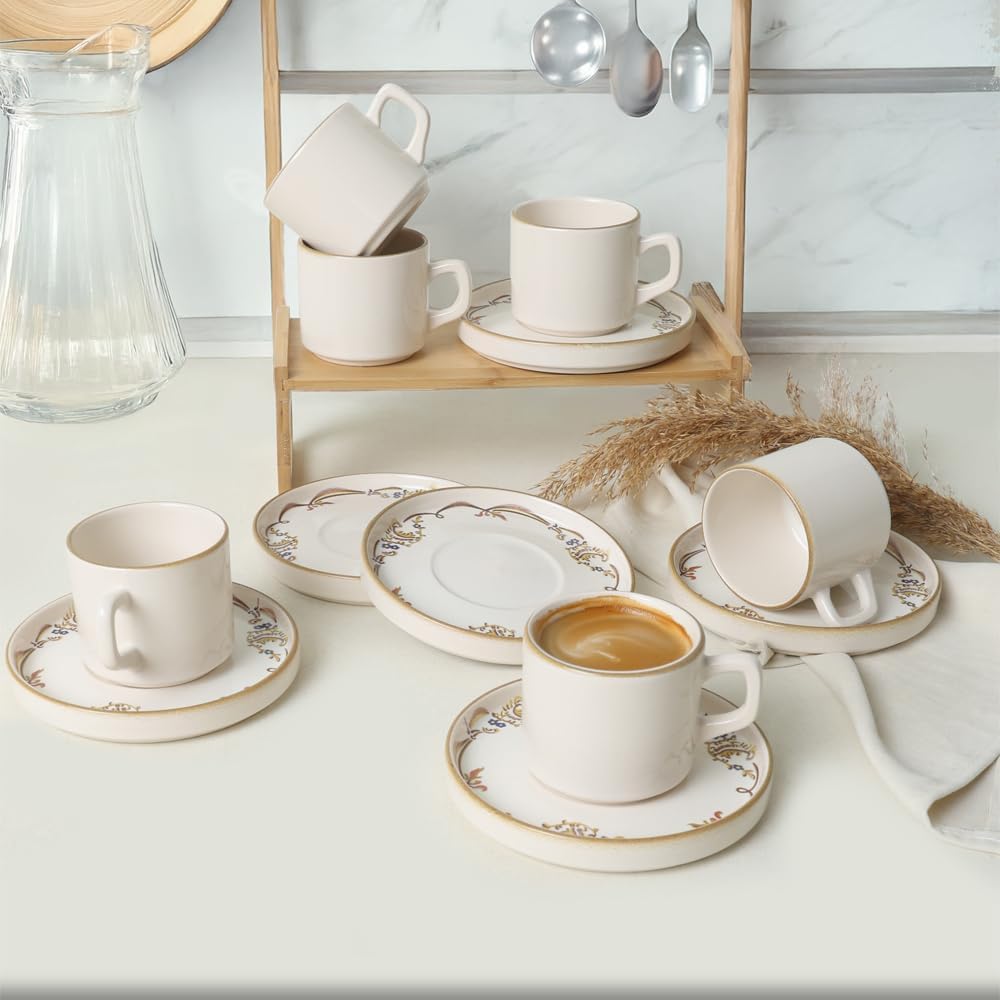 Bronze Bloom Stackable Çay Takımı 12 Parça 6 Kişilik