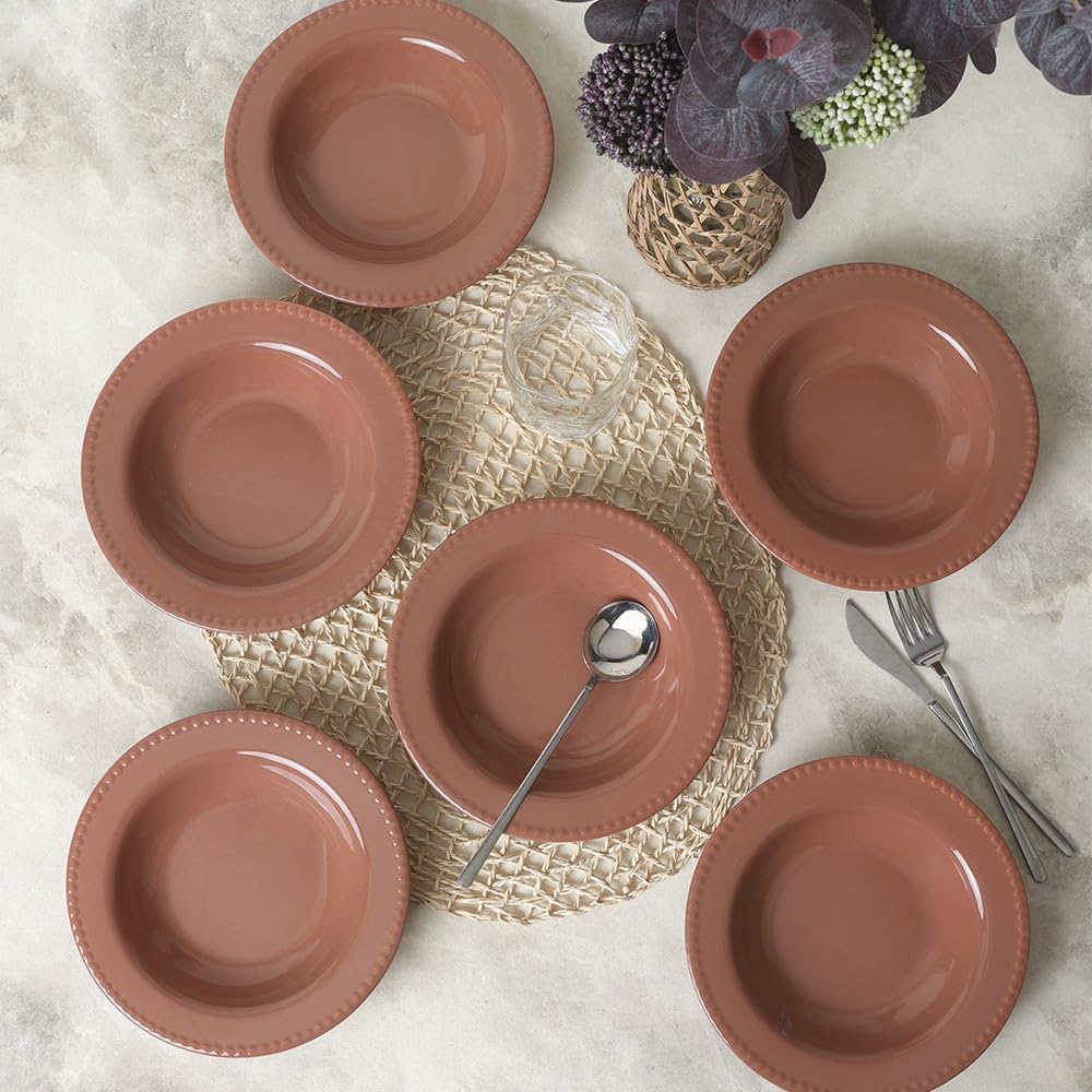 Kahverengi Bella Yemek Tabağı 21 Cm 6 Adet 605