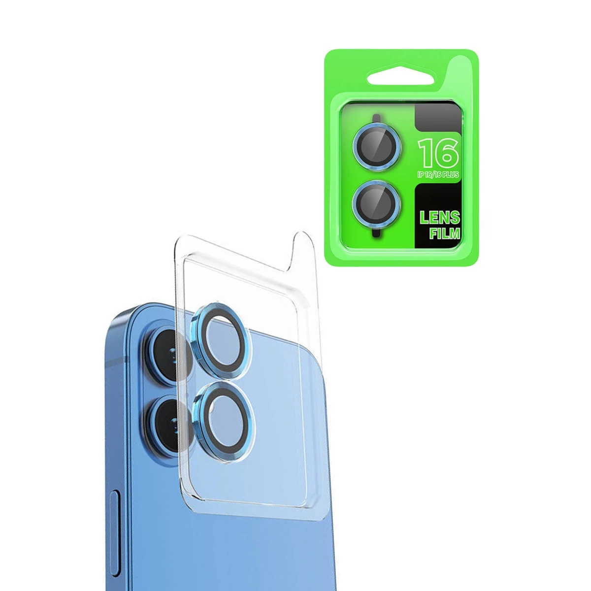 Apple iPhone 16 Plus Raze Metal Kamera Lens - Lacivert