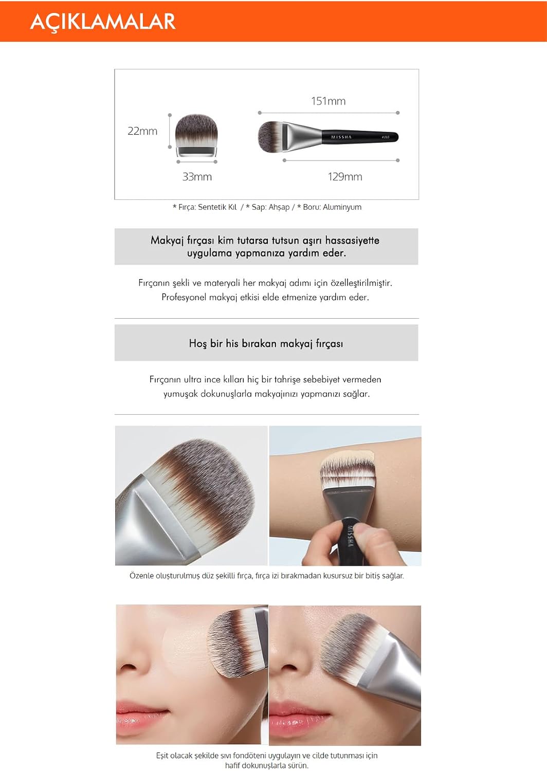 Ultra Yumuşak Dokulu Fondöten Fırçası Artistool Foundation Brush #105