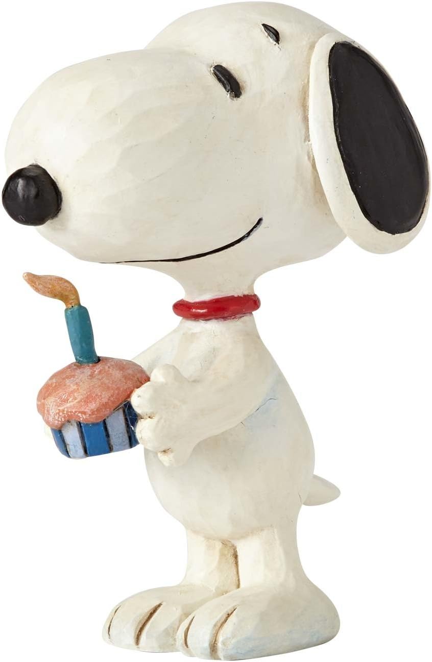 Peanuts by Jim Shore Snoopy doğum günü figürü, 7,6 cm, çok renkli