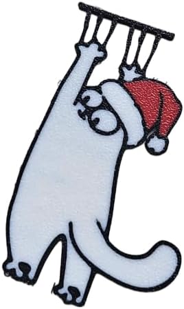3D Baskı Kırmızı Noel Şapkalı Beyaz Tırmanan Kedi Kitap Ayracı - 7 Adet
