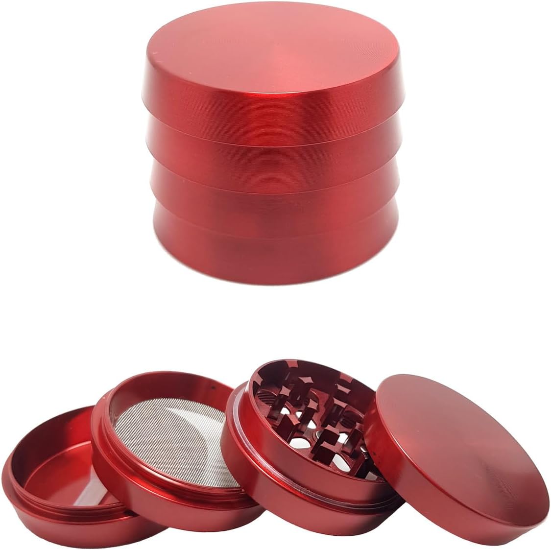 Kırmızı 52mm. Tütün Baharat Herbal Öğütücüsü Parçalayıcı rb84kr
