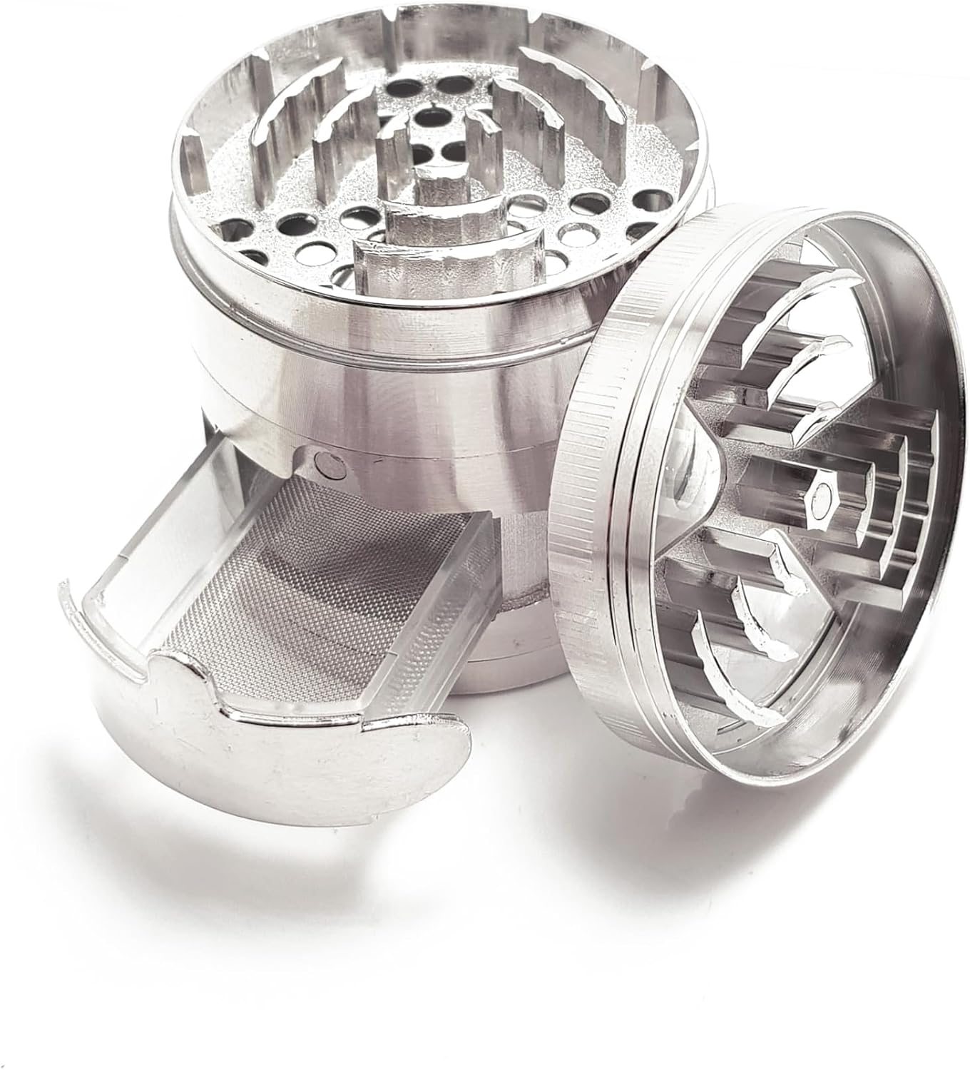 Çekmeceli 60 mm. Tütün Baharat Silver Herbal Parçalayıcı pz38slv