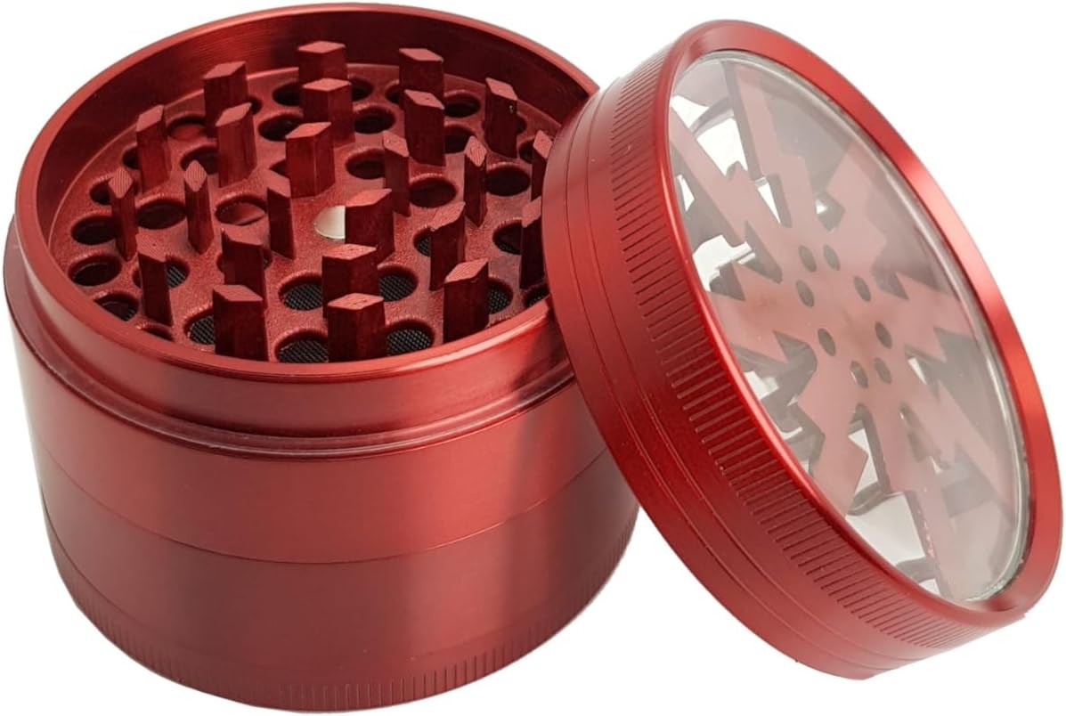 Kırmızı 63 mm. Tütün Baharat Herbal Öğütücüsü Parçalayıcı pt55krx