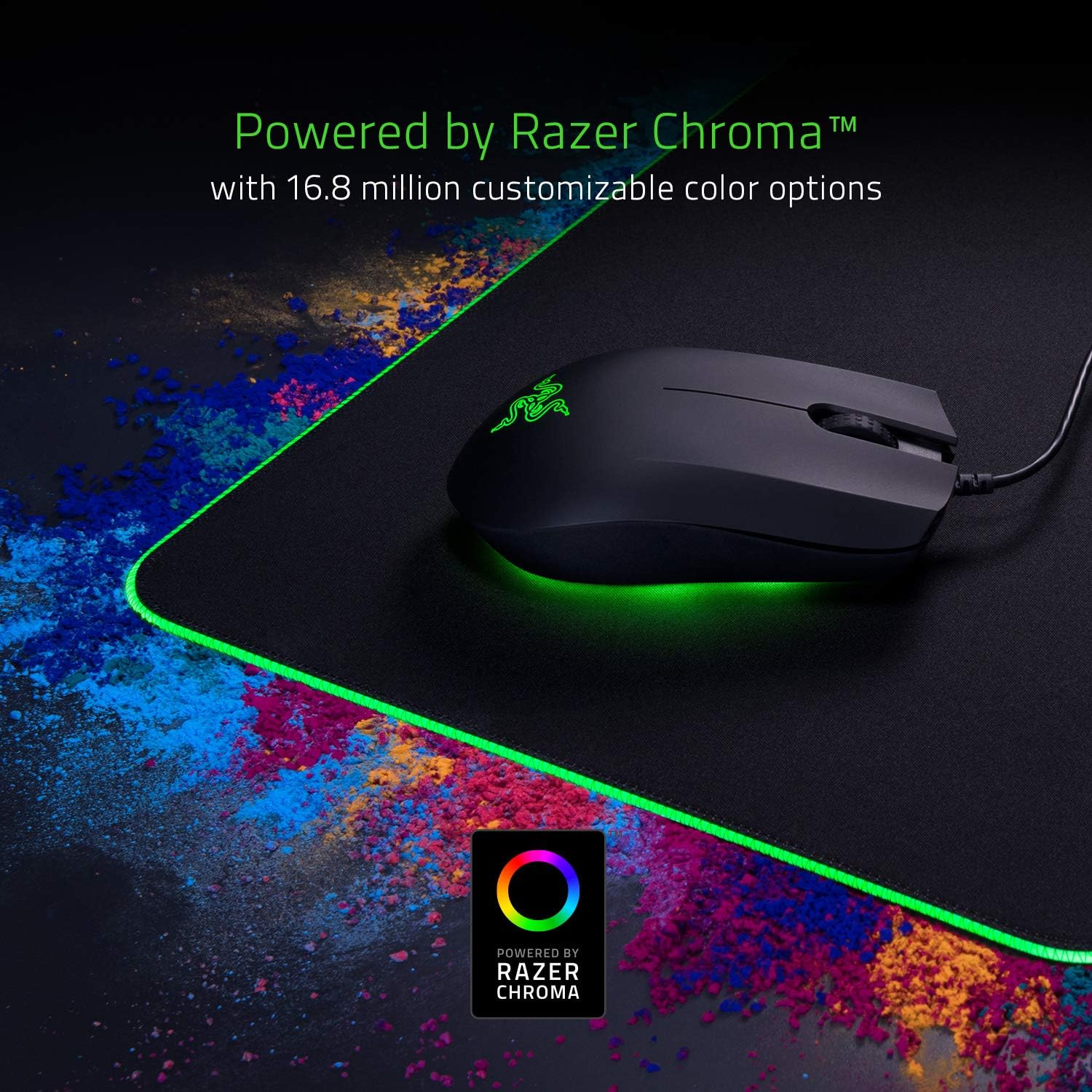Goliathus Extended Chroma - RGB aydınlatmalı ekstra büyük yumuşak XXL oyun faresi altlığı (kablo tutucu, kumaş yüzey, kapitone kenar, tüm fareler için optimize edilmiş) siyah