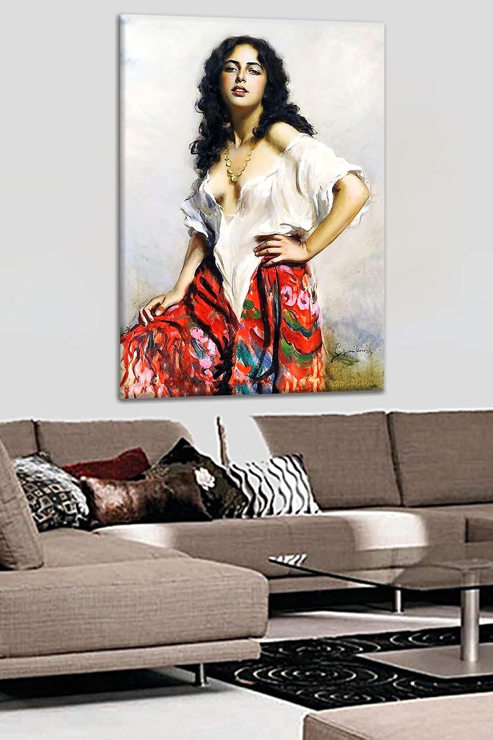 Talya Tablo Bohemian Girl. Kanvas Dekoratif Duvar Panoları. Temalar: Klasikler, Soyut, Rönesans, Yağlıboya görünüm, Atatürk, Manzara, Van Gogh, Ünlü Ressam tabloları 50x35 no-4477