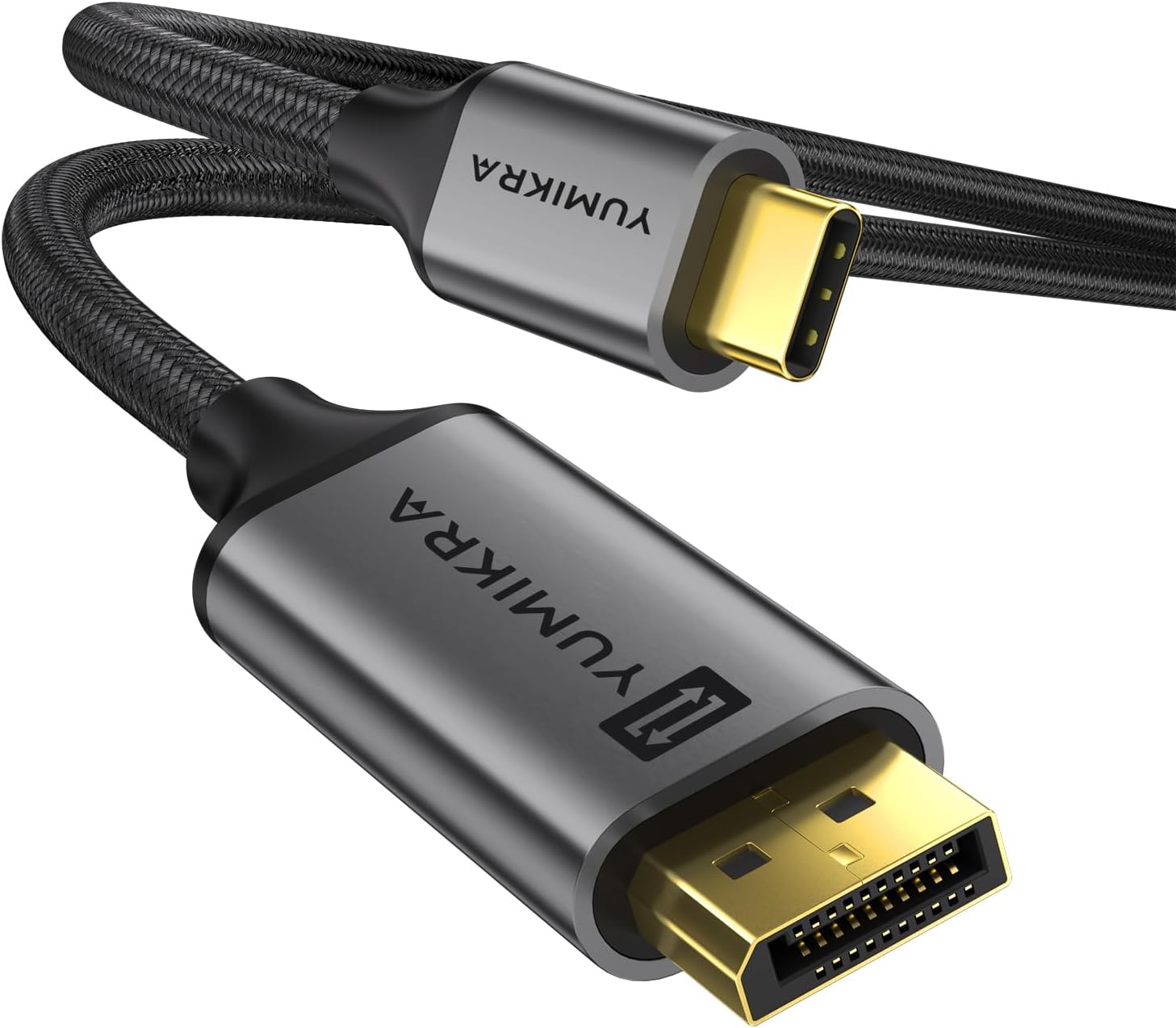 USB-C to DisplayPort Çift Yönlü Kablo, 48GBPS, 8K@60Hz 4K@240Hz HDCP HDR, DeX Mode, Thunderbolt 5/4/3 Destekli (2 Metre)