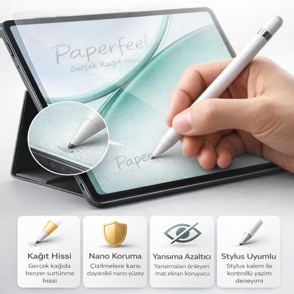 Honor Pad X8B 11 İnç Paperfeel Ekran Koruyucu Kağıt Hissi Veren Mat Yüzey, Tablet Kalem Kullanımı, Not Alma Ve Çizim İçin