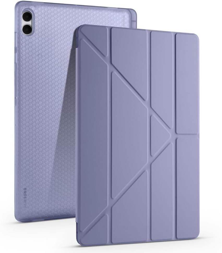 Galaxy ile uyumlu Tab S11 Ultra Kılıf Tri Folding Kalem Bölmeli Standlı Kılıf Mor