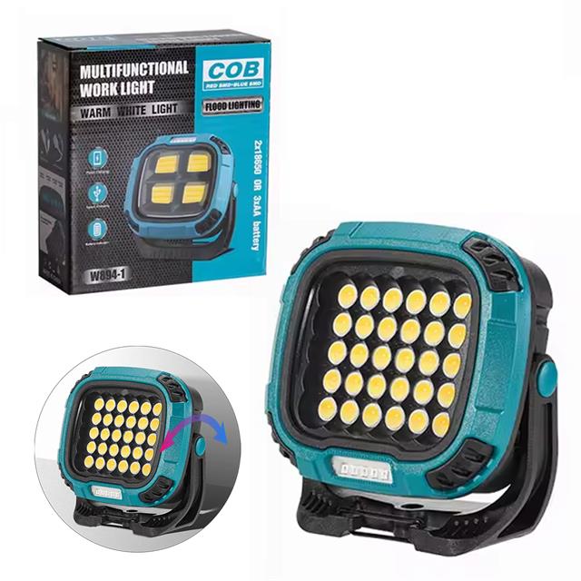MX-W893 4000K - 7000K - Kırmızı 30 COB Ledli 30 Watt Çok Fonksiyonlu Çalışma Lambası (PowerBank)