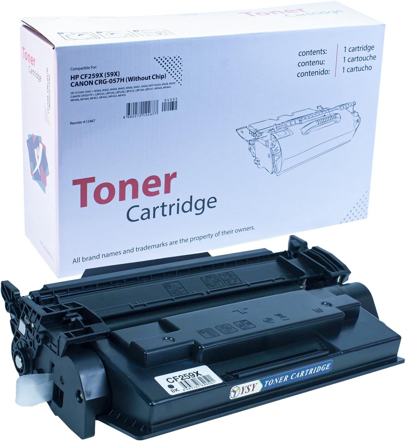 CF259X & CAN. CRG-057H M304 M305 M404 LBP223 LBP226 LBP228 10000(10K) Sayfa Verimli Muadil Toner (Çipsiz)