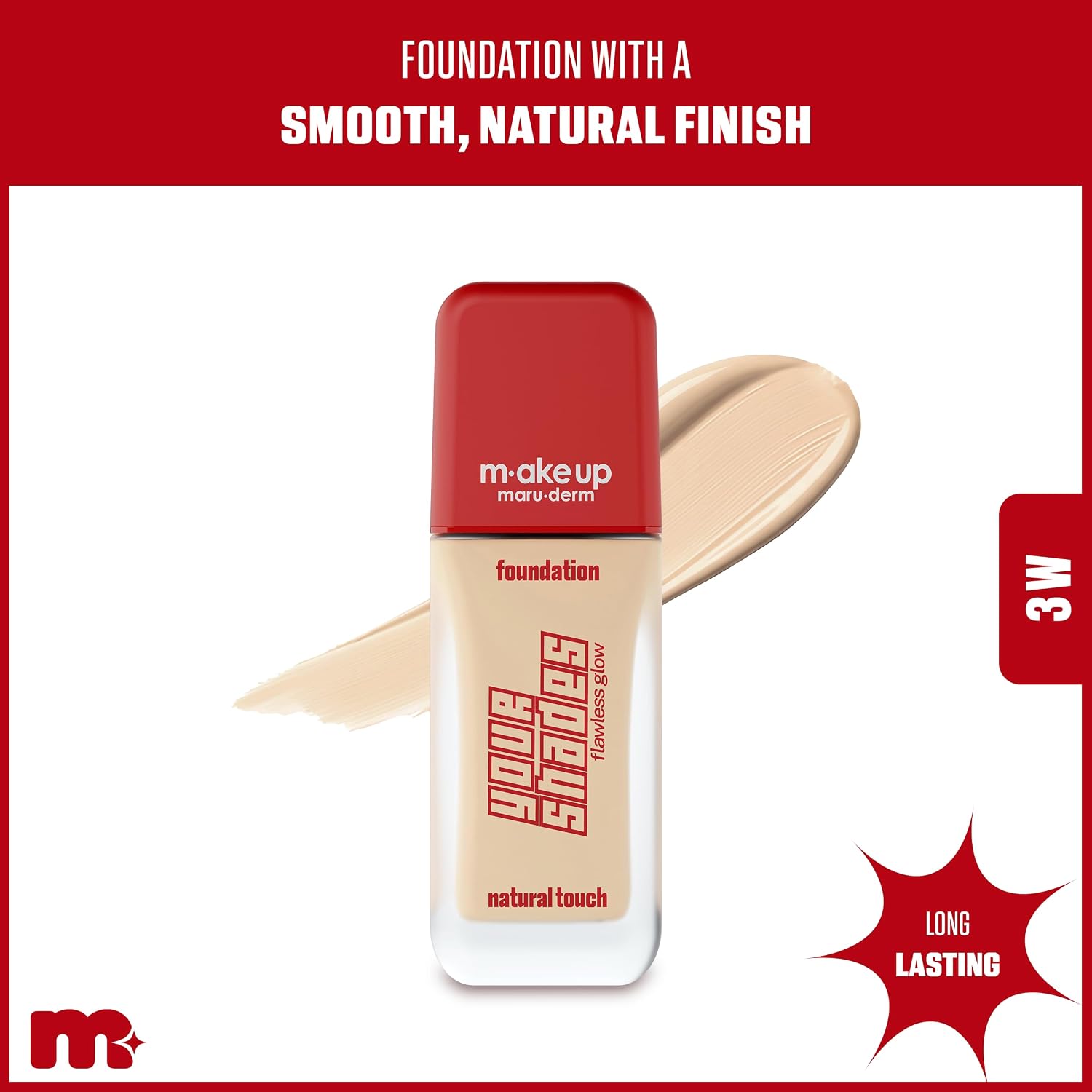 make up maruderm Pürüzsüz Görünüm Sağlayan Yarı Mat Bitişli Uzun Süre Kalıcı Fondöten 3W 30 ML