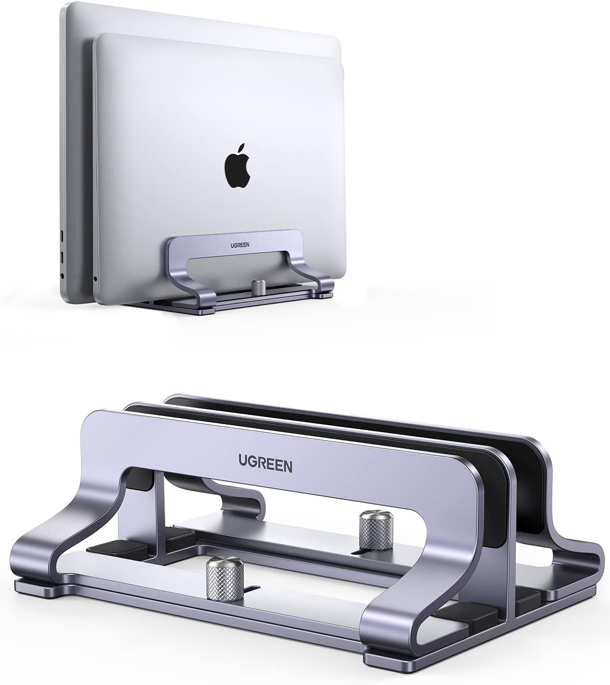 Masa için Dikey Dizüstü Bilgisayar Standı Çift Yuvalı Dizüstü Bilgisayar Standı Tutucu Ayarlanabilir Dock Alüminyum Masaüstü Standı MacBook Air Pro, Microsoft Surface Laptop 4, LG Gram 17 ile