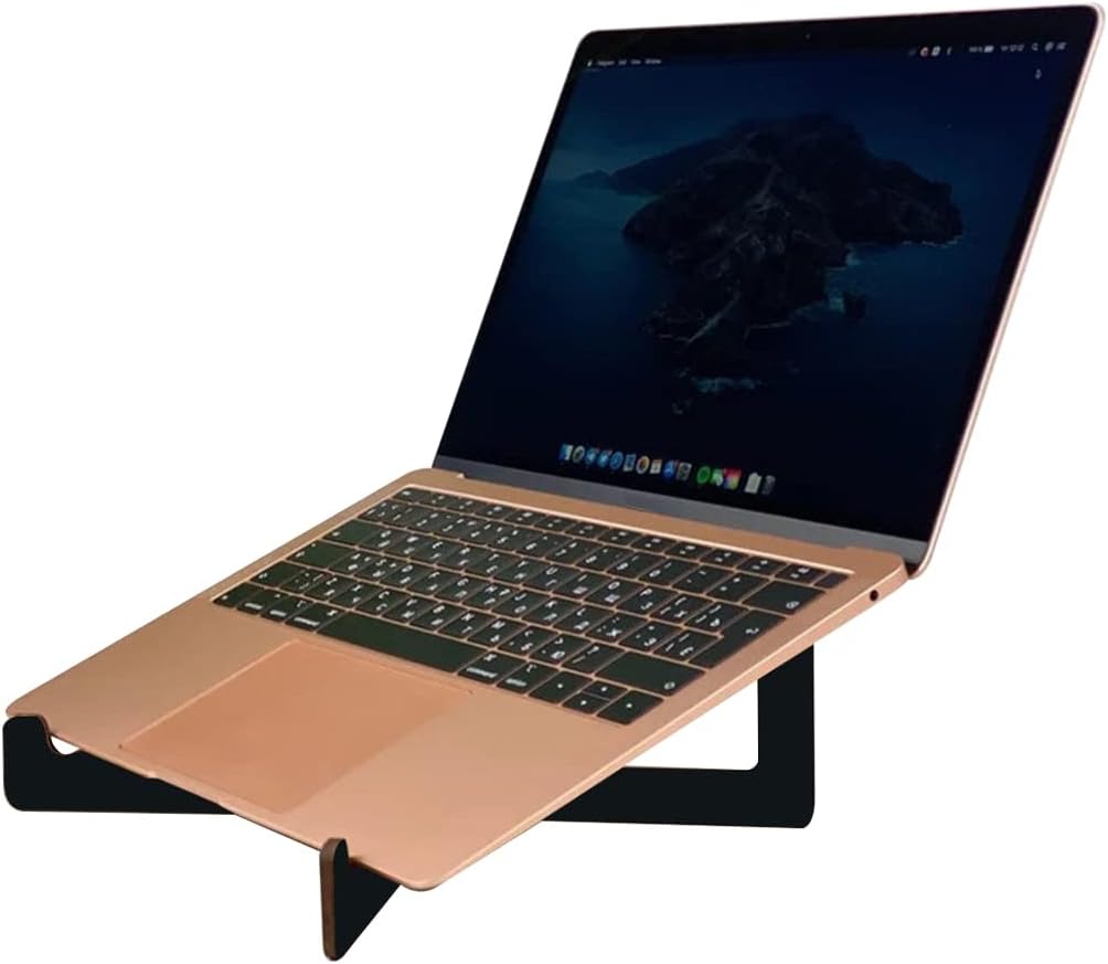 Taşınabilir Siyah Ahşap Notebook Laptop Standı