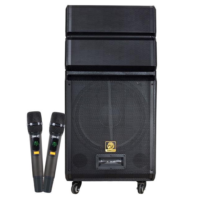 Shile SL-1612B İki El Mikrofonlu-Kumandalı USB/SD/BT/FM Taşınabilir Hoparlör