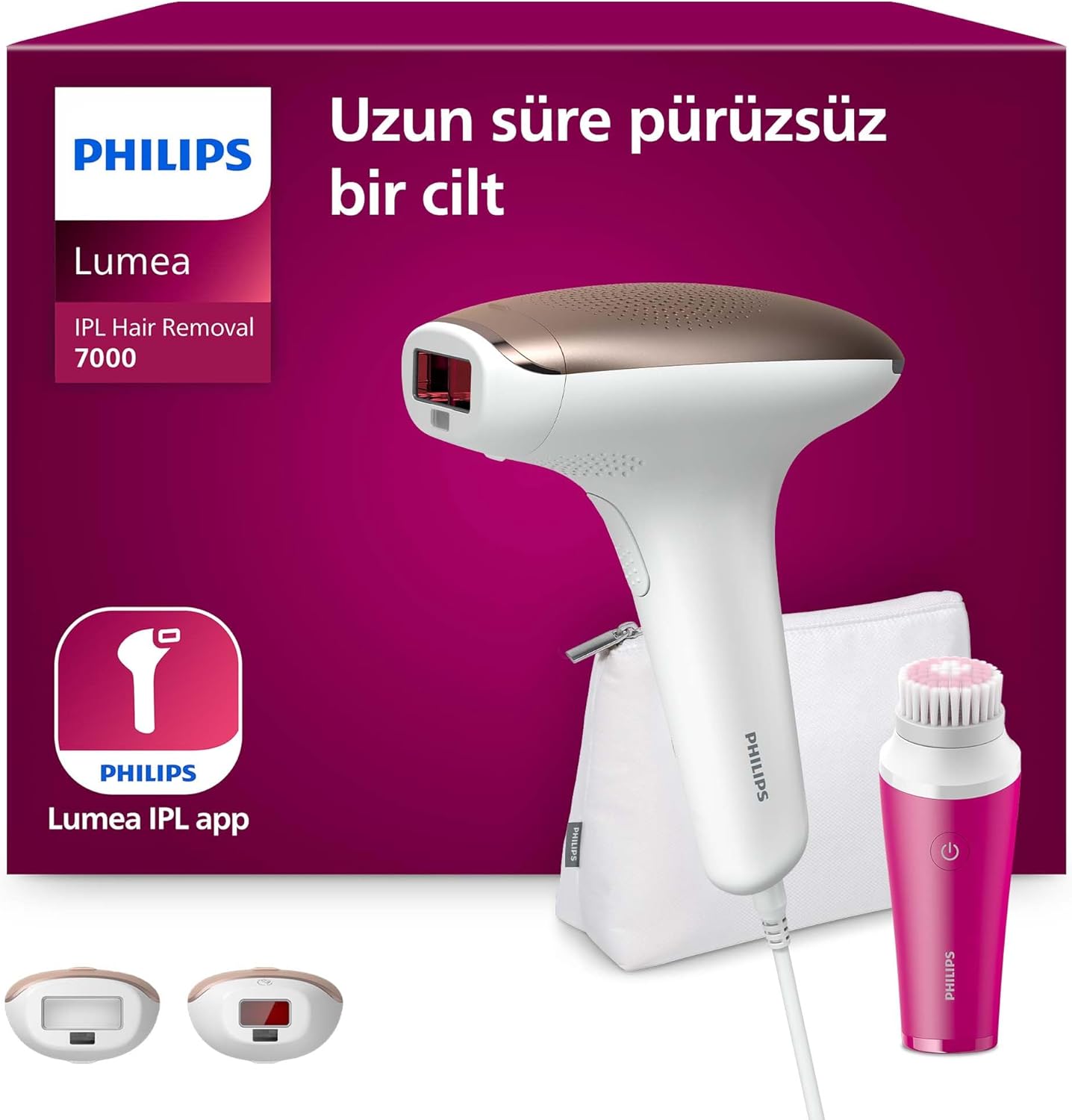 Lumea IPL Tüy Alma Cihazı, Çantalı, Yüz Temizleme Cihazı Hediyeli, Yüz/Vücut/Hassas Bölge Kullanımı, Cilt Tonu Sensörü ile Güvenli Epilasyon BRI924/00