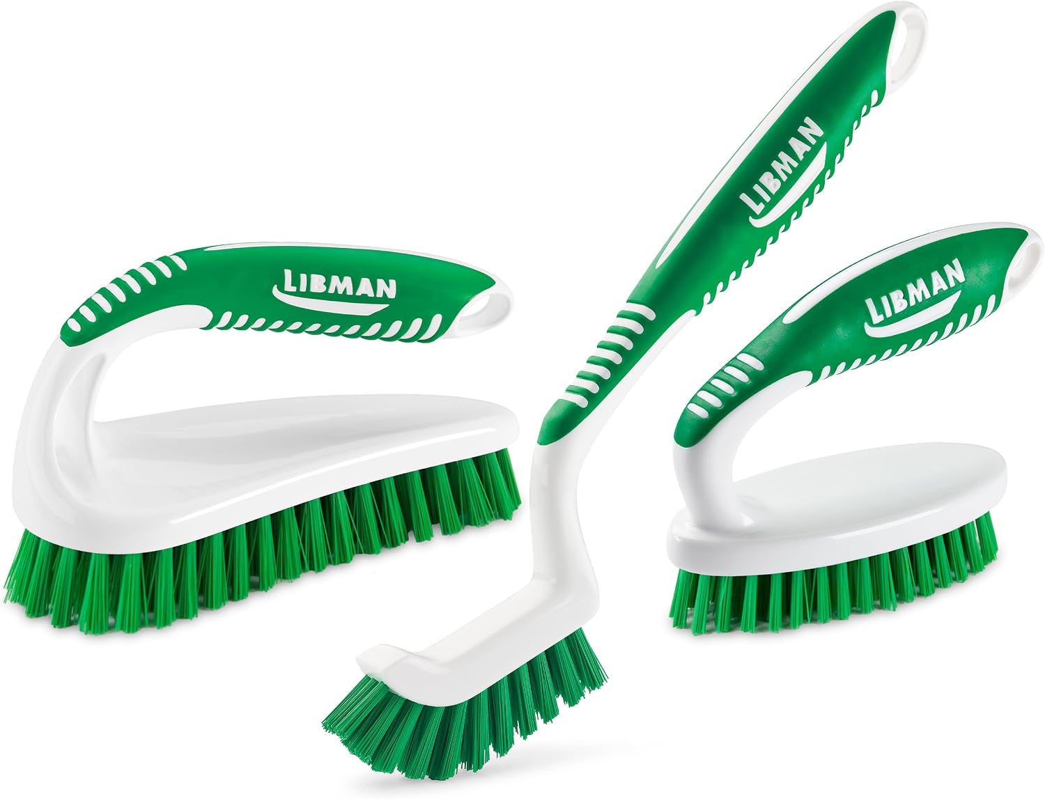 Libman Fırçalama Fırçası Seti - Harç, Fayans, Banyo, Mutfak için Üç Farklı Dayanıklı Fırça. Kullanımı Kolay, Zorlu Dağınıklıklar için Güçlü Lifler - ABD'de Üretilen Aile, Üniseks Parti 2406