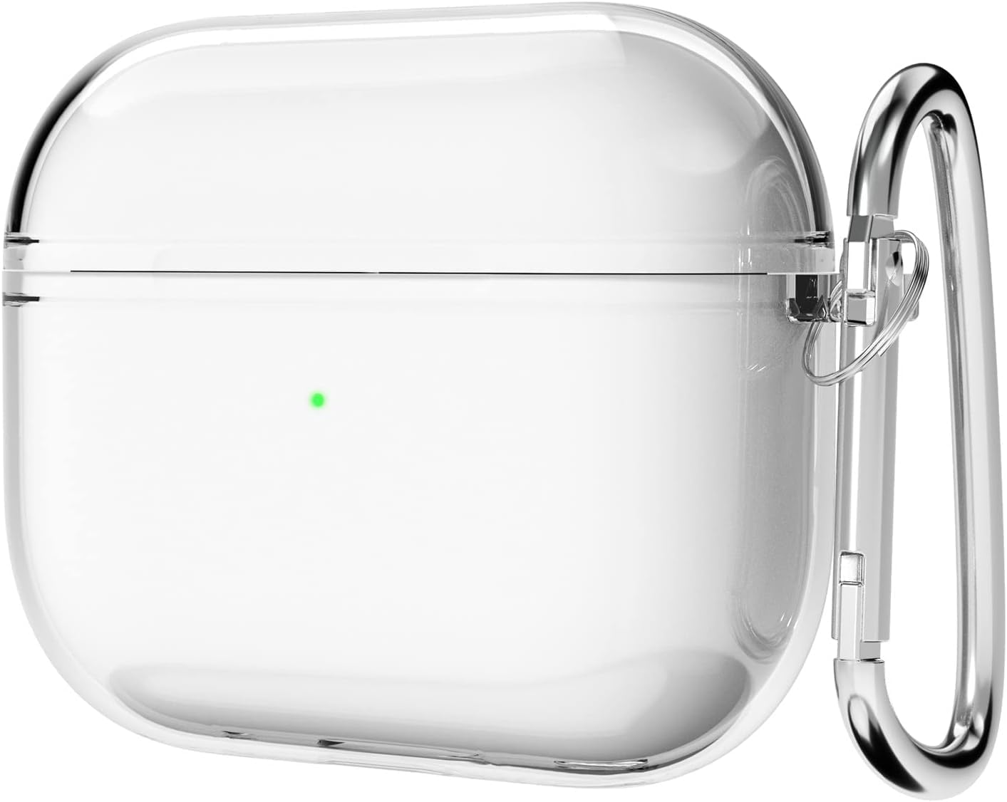 Soft Yumuşak Şeffaf Esnek Silikon Airpods 3 ile uyumlu Kulaklık Kılıfı ve Karabina Anahtarlık (Şeffaf, Airpods 3)