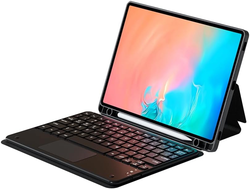 Samsung Galaxy Tab S10 FE SM-X520 X526 ile Uyumlu Kılıf Klavyeli Kalem Bölmeli Bluetooth Bağlantılı Standlı Tablet Kılıfı Siyah