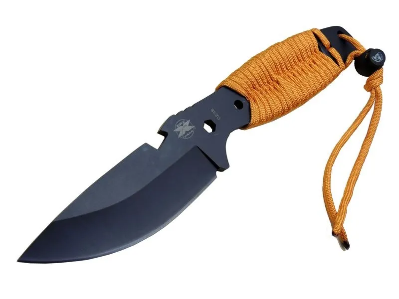 Gear Assault 0238TRN Kamp Bıçağı 22,5 cm - Turuncu, Metal; İpli Sap