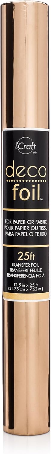 Thermoweb Deco Folyo Transfer Tablosu 31,8 cm x25 'Rulo, Pembe Altın, 33,02 x 5,08 x 5,08 cm