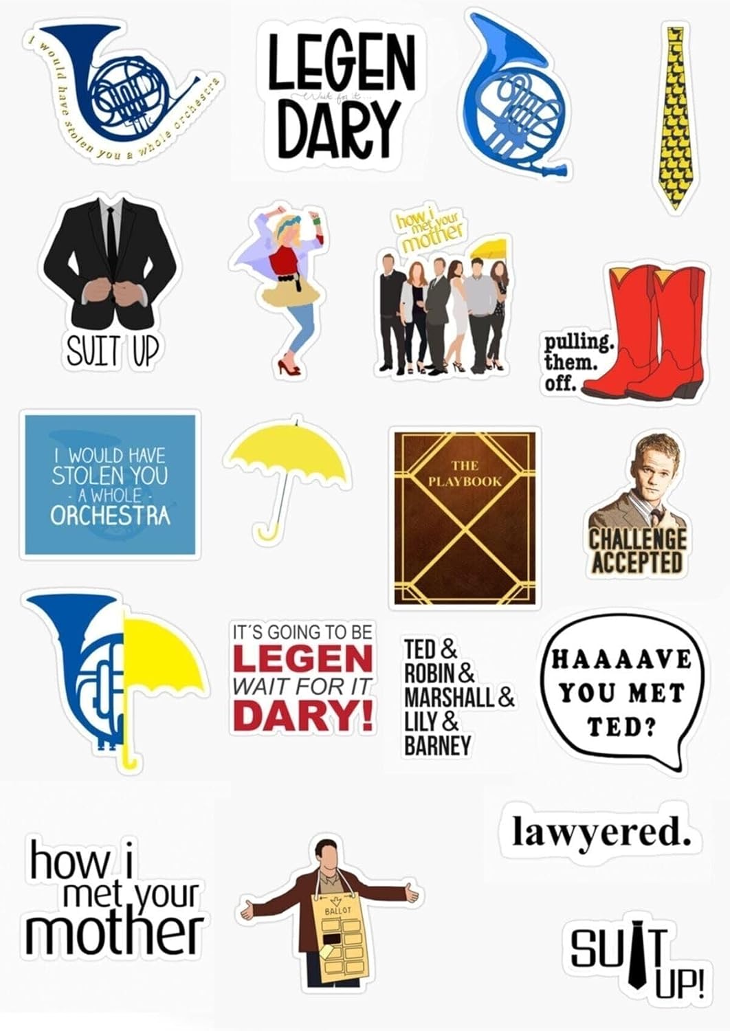 How I Met Your Mother - Hımym 20'Li Özel Tasarım Sticker Seti