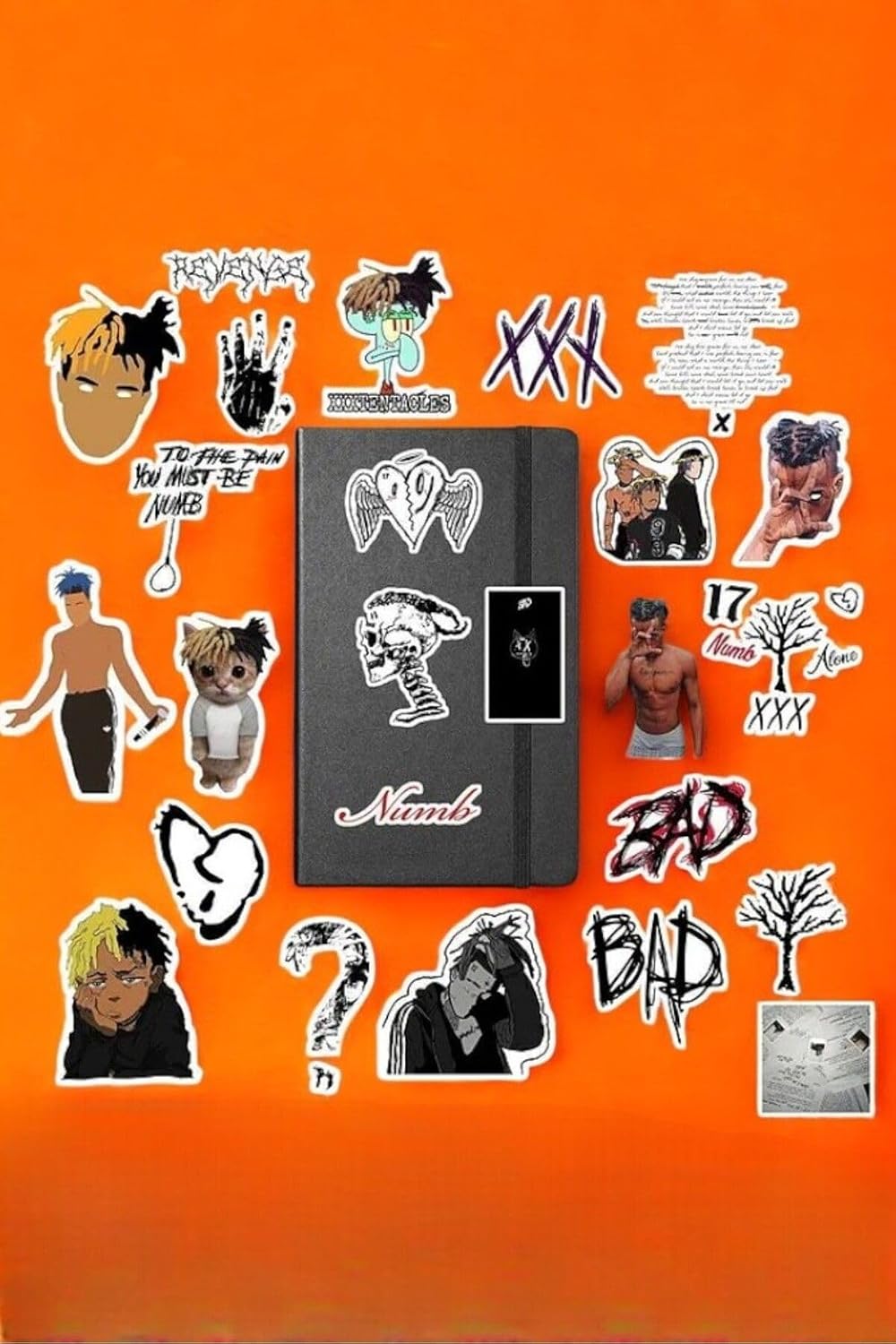 Xxxtentacion Sticker Paketi/Bullet Journal Defter Çıkartma Ajanda Laptop Etiket, 8749685498654163