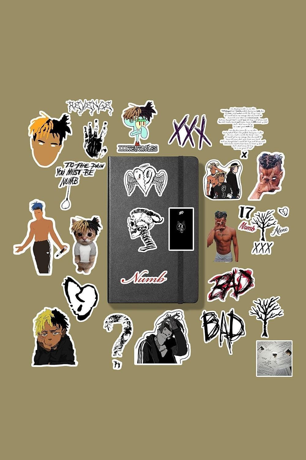 Xxxtentacion Sticker Paketi/Bullet Journal Defter Çıkartma Ajanda Laptop Etiket, 8689988557458