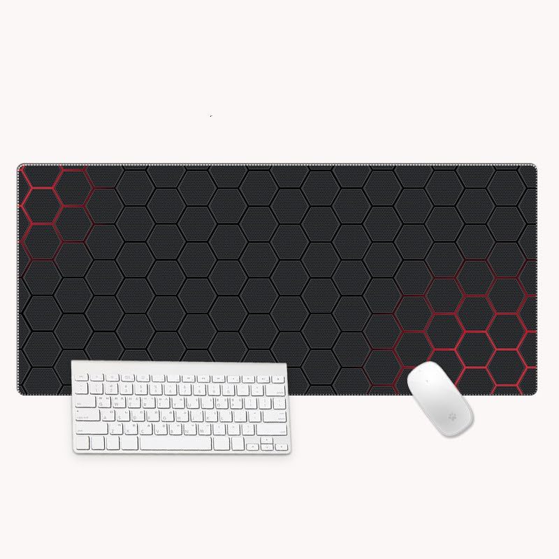 Kaymaz Kırmızı Petek Desenli Oyuncu Gaming Mouse Pad 40X90CM