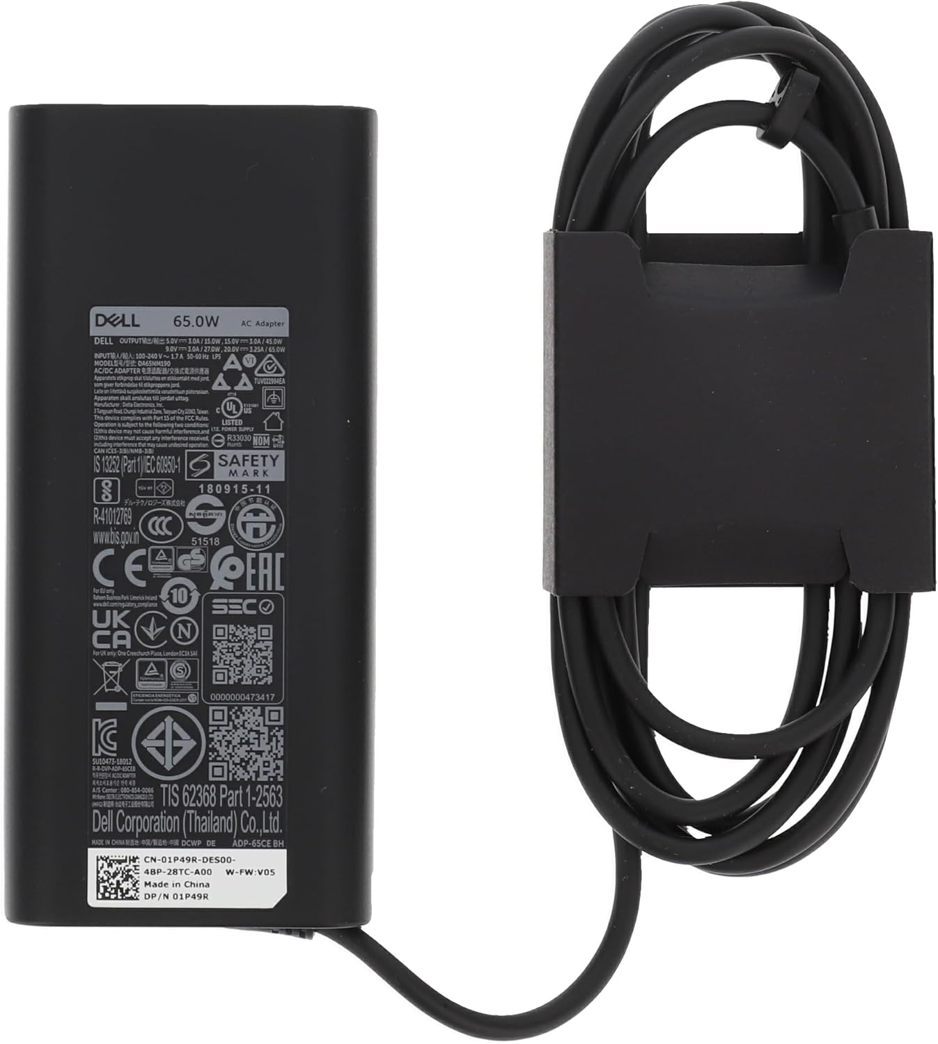 Güç Adaptörü USB-C Type-C Şarj Cihazı 65W WMDHR 2WDR5 2YK0F JYJNW M1WCF HA65NM190 DA65NM190 LA65NM170 XPS Latitude Precision XPS Vostro Güç Adaptörü Kablosu Yok