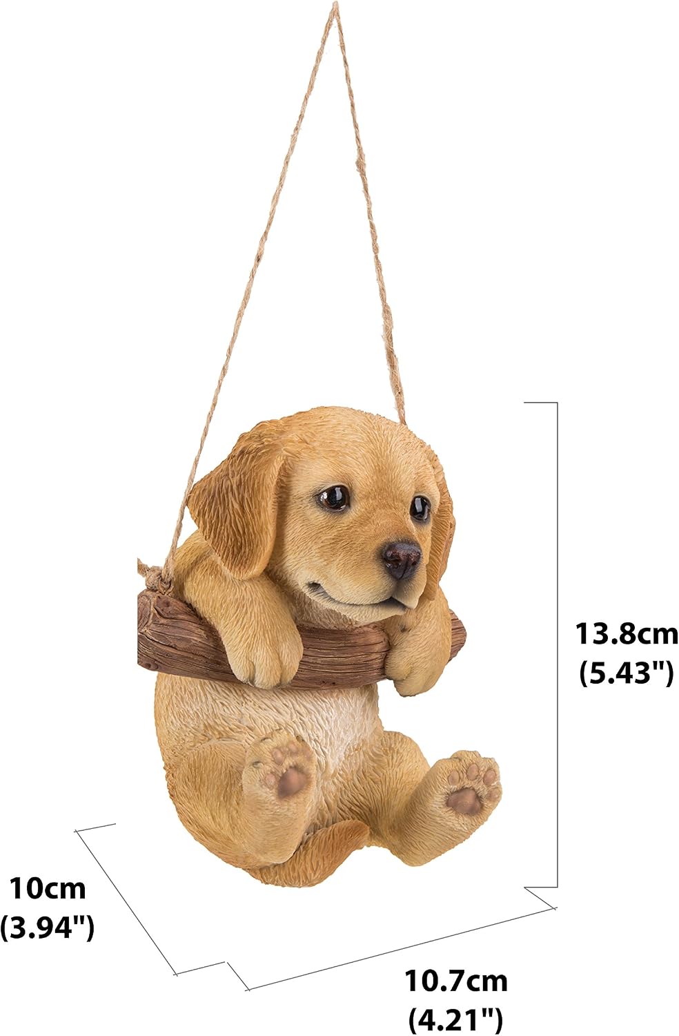 Gift Ltd Hi Line 87704-I Asılı Golden Retriever Köpek Yavrusu Dış Mekan Heykelcik, Taba Kahverengi