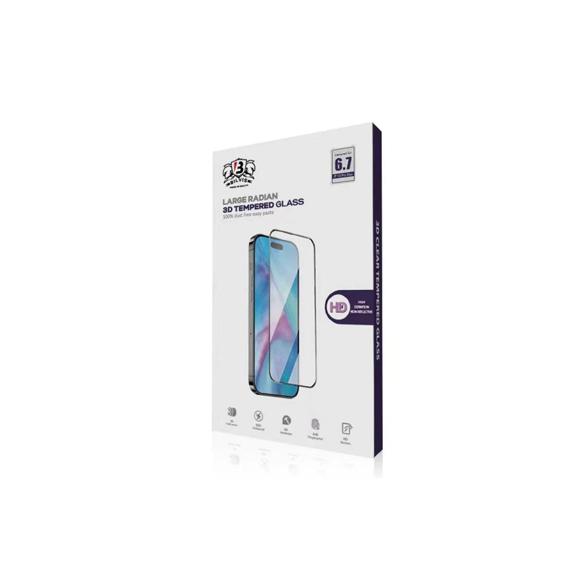 Apple iPhone 15 Pro Max Bilvis 0.18mm Plus Cam Ekran Koruyucu