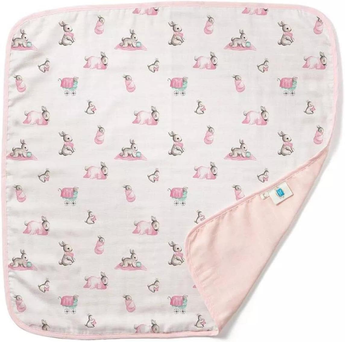 Bébé Lapin Rose Çift Kat Müslin Battaniye%100 Pamuk