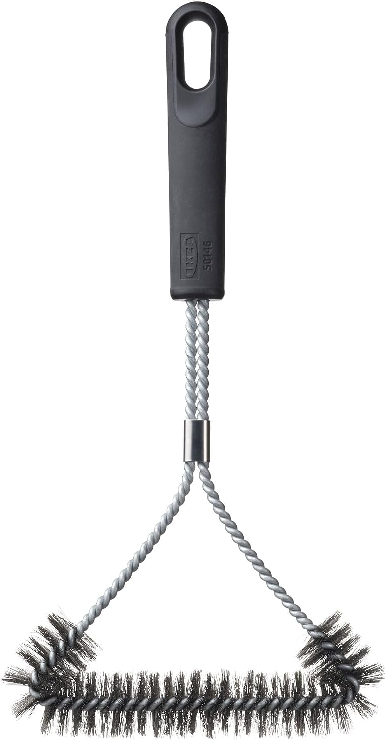 GRILLTIDER Barbekü Izgara Temizleme Fırçası, Paslanmaz Çelik, Siyah, 35 cm