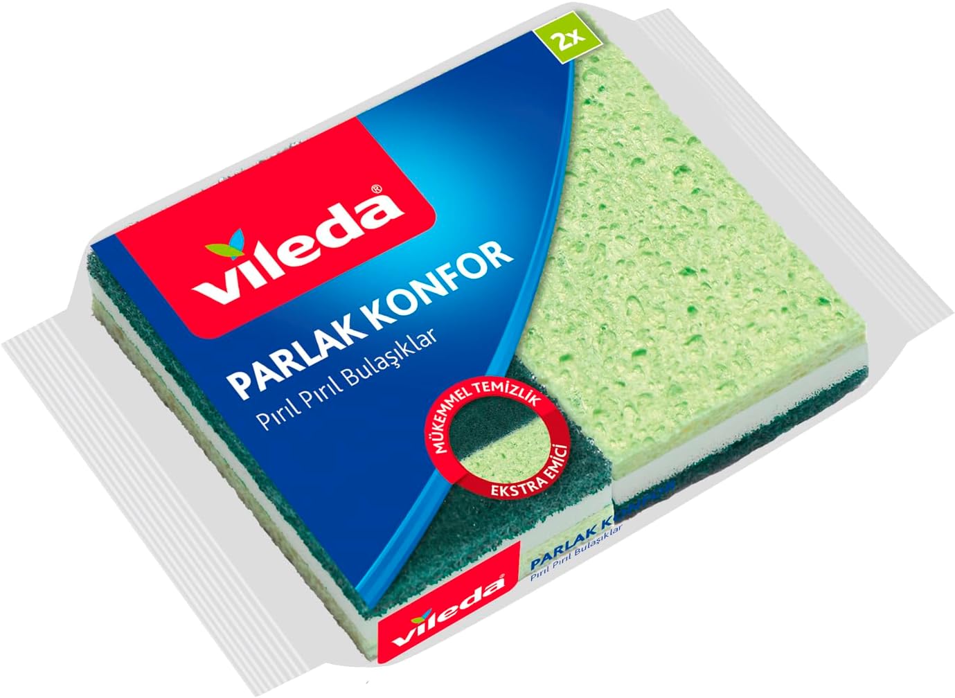 Konfor Düz Sünger, Ekstra Emici, 2'li Paket