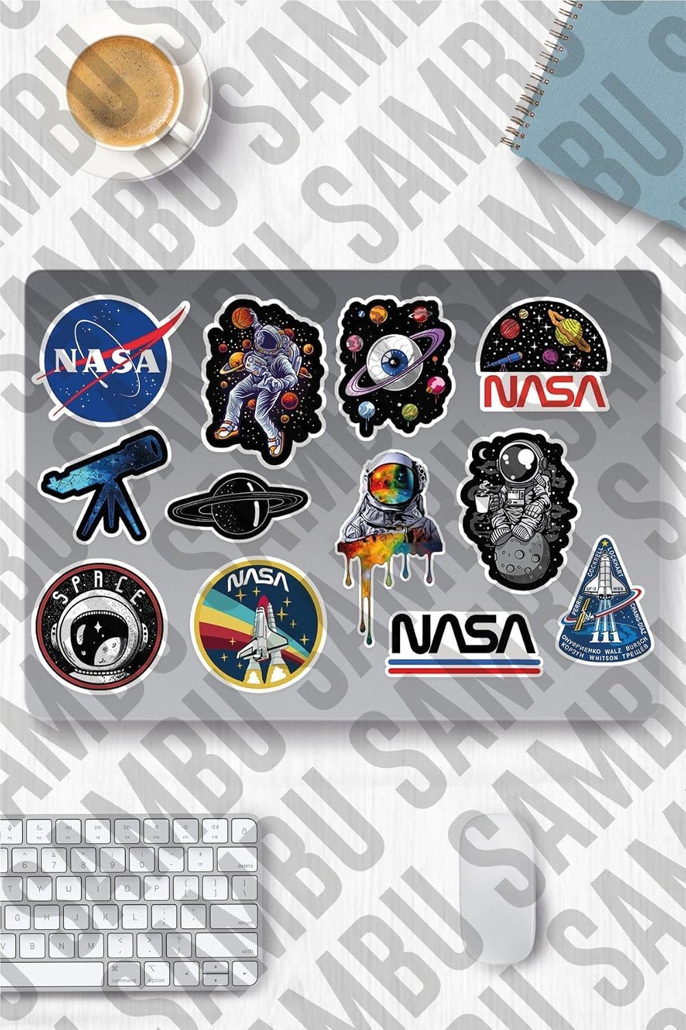 Nasa Uzay Temalı Sticker Etiket Seti - Laptop Notebook Telefon