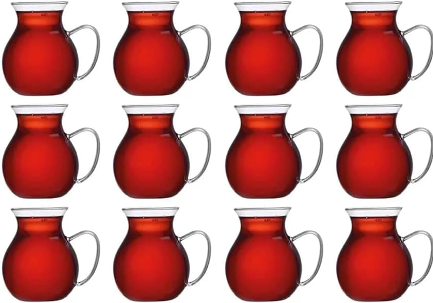 Keyfi Ala Borosilikat Cam Çay Bardağı Seti, 200ml, 6'lı, Termisil Kupa, Şık ve Dayanıklı (12)