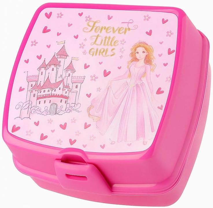 Princess Baskılı 4 Bölmeli ve Kaşık Çatallı Beslenme Çantası - Beslenme Kutusu