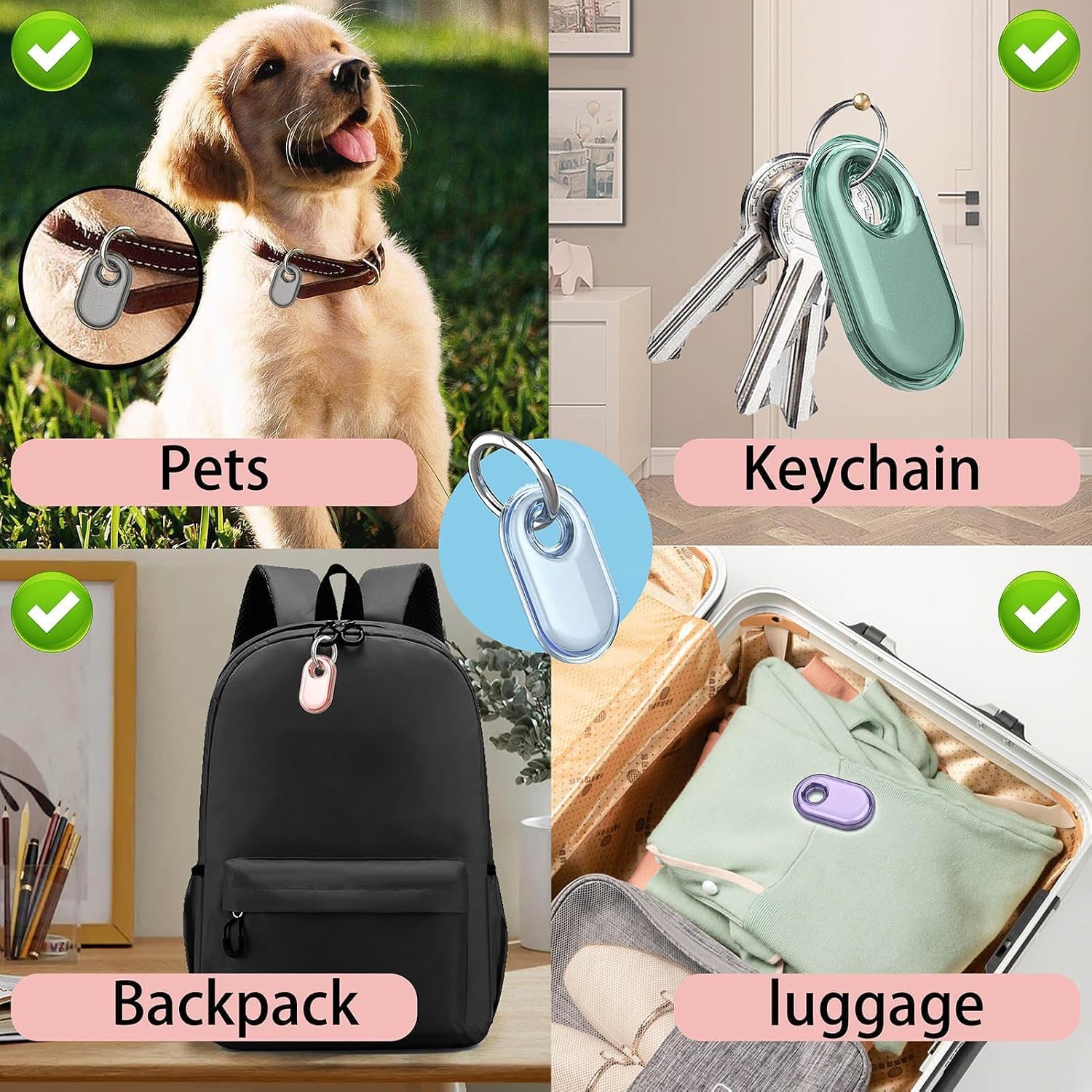 [Transparent-Keychain] Samsung Galaxy SmartTag 2 ile Uyumlu Kılıf Hafif ve Şeffaf Tasarım Smart Tag 2 Kilif Sinyal Kaybı Olmayan Çizilmeye Karşı Koruyucu Smart Tag 2 Kılıfı (Şeffaf-Mavi)