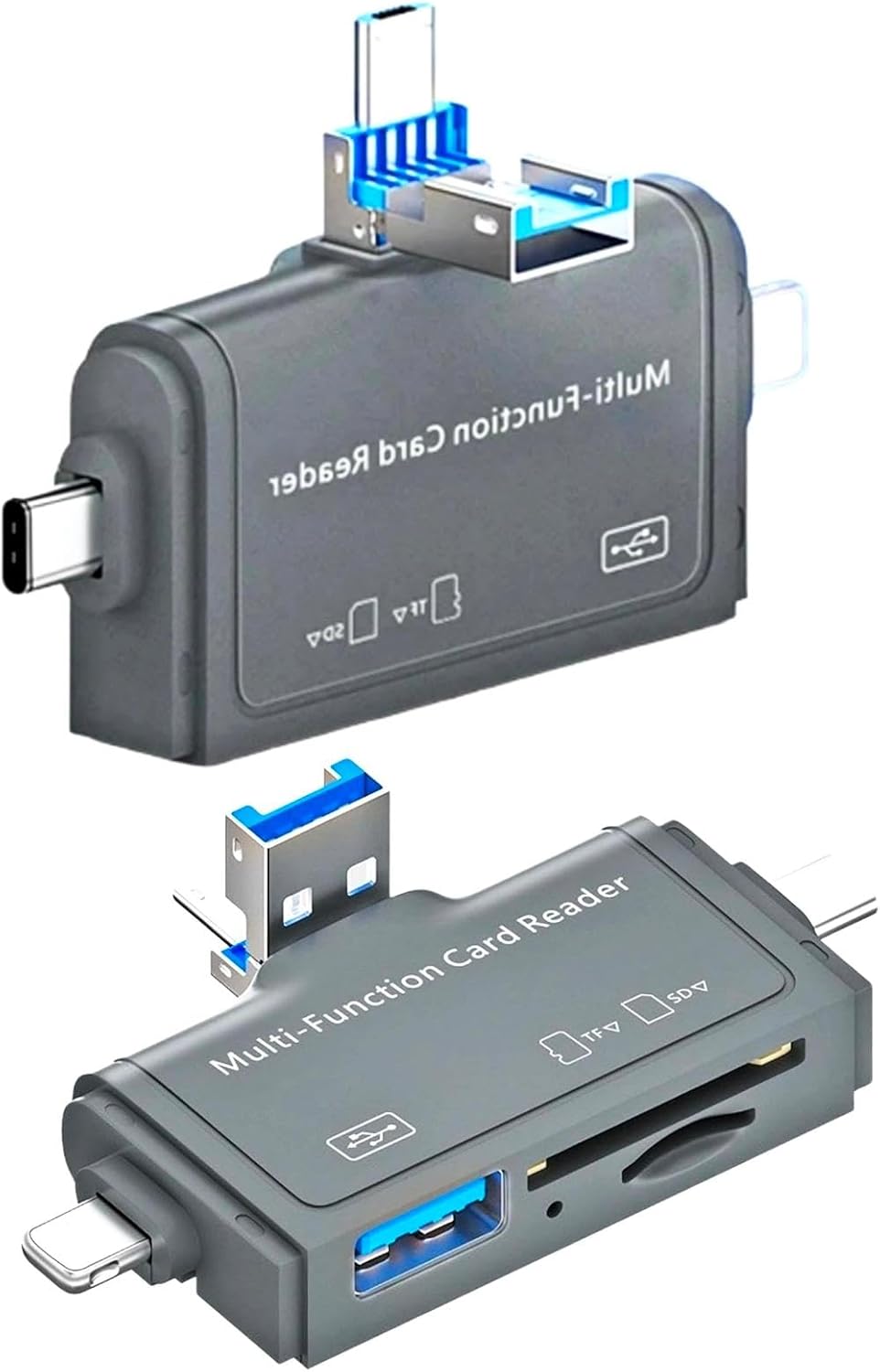 Kyrotech 7İN1 Micro Usb, Type C, Apple İphone 15, 14, 13, 12, 11 Pro,Pro Max Uyumlu, Multi, Kart Okuyucu, Otg, SD TF Usb Dönüştürücü