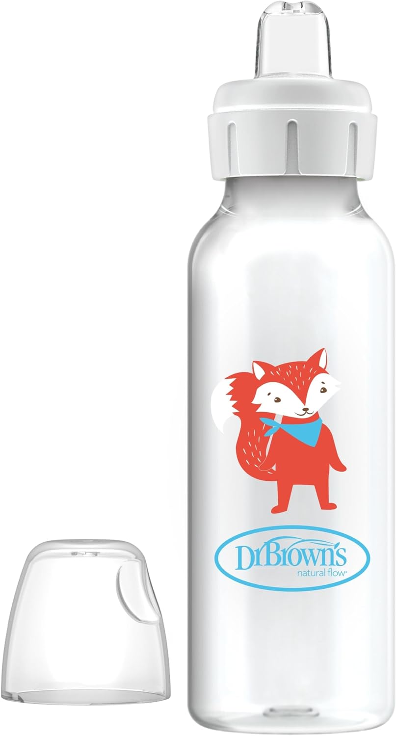8 oz/250 ml PP Dar Ağız + Sippy Biberon Bardak, Tilki, Tekli Paket