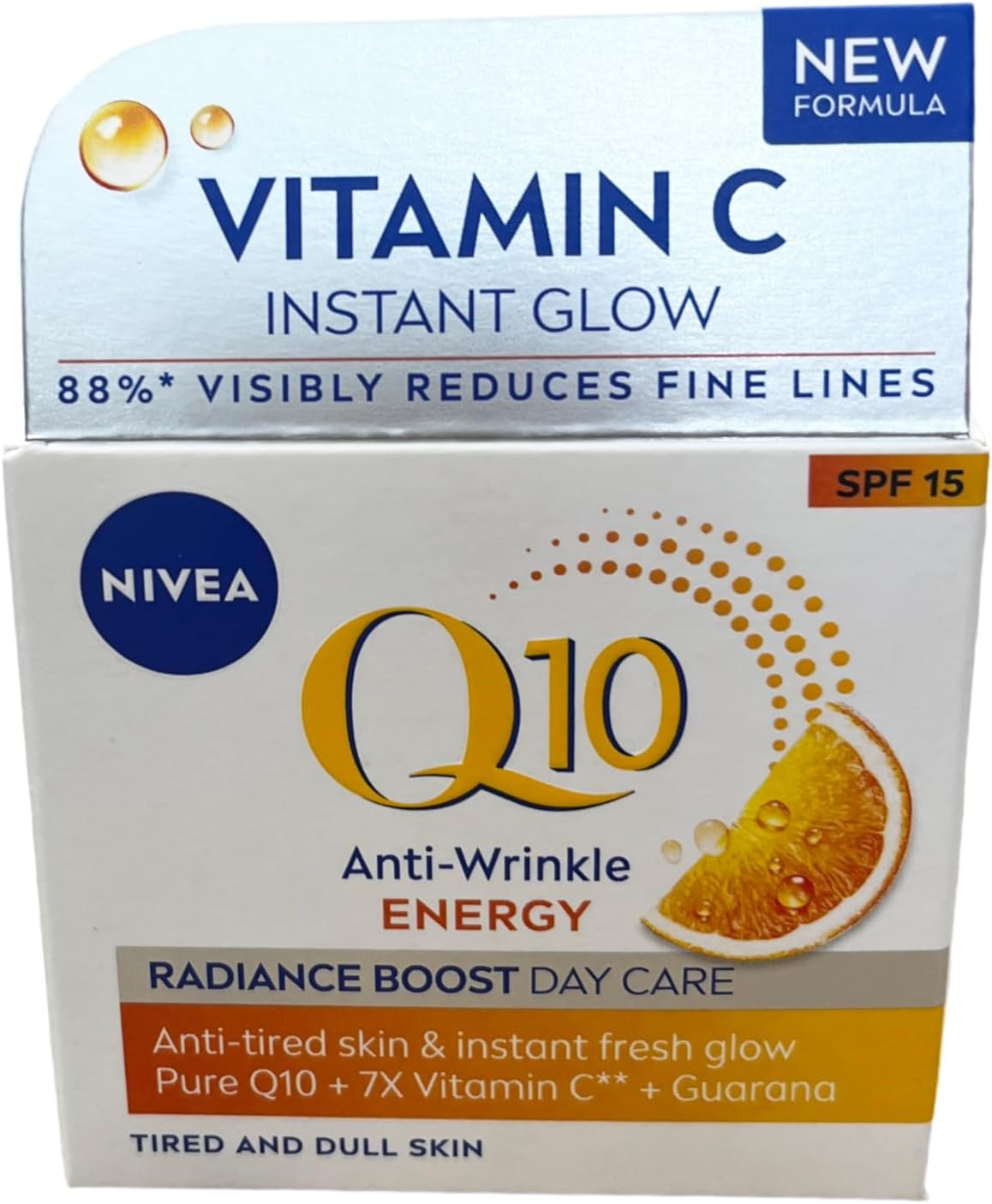 SPF15 Q10 Energy Kırışıklık Karşıtı Aydınlatıcı Gündüz Yüz Kremi 50ml, C Vitamini,Nemlendirici